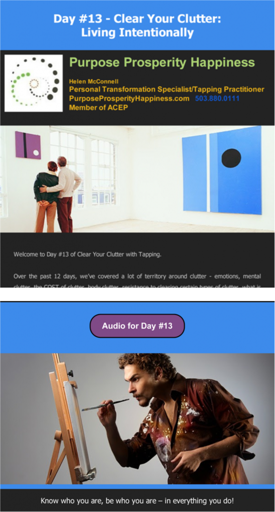 An Example of the Emails You'll Receive!